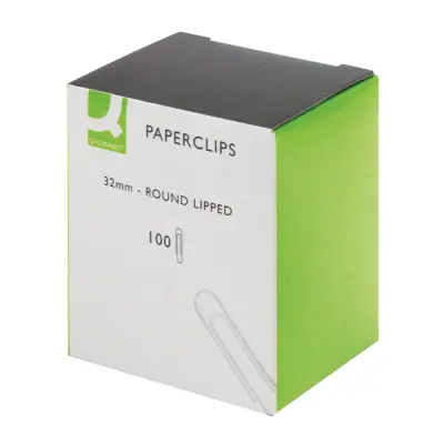 Sponke za papir 32mm srebrne KF01316Q100 kos Round lipped netrgajoče