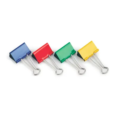 Foldback sponke 19mm barvne 10 kos KF03651