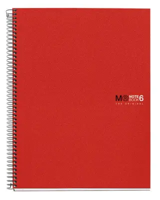 MiquelRius Zvezek A5, črtast, 150-listni, 70g, BASIC, PP, rdeč