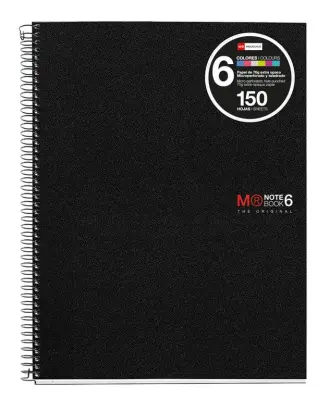 MiquelRius Zvezek A5, črtast, 150-listni, 70g, BASIC, PP, črn