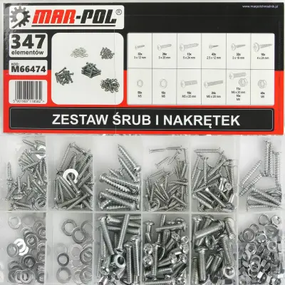 Komplet vijakov matic in podložk 347 kos