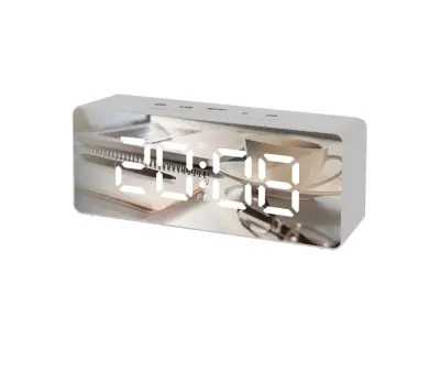 USB elektronska budilka z termometrom in ogledalom