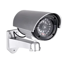 Srebrna lažna kamera z LED – bullet