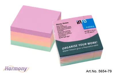 Kocka samolepilnih lističev harmony 75 x 75 400l 5654-79