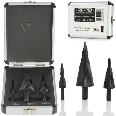 Set 3x HSS spiralnih povrtal 4-32mm – konusnih svedrov