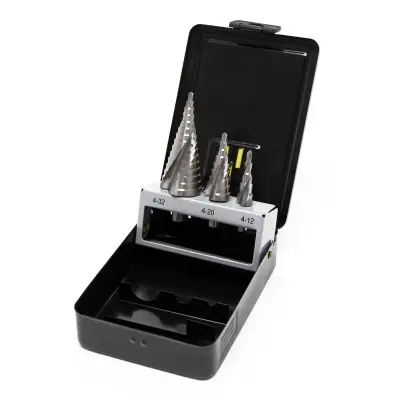 Set HSS konusnih svedrov stožec, smrekica 4-32mm – spiralna povrtala