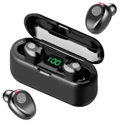 2v1 Bluetooth brezžične slušalke in power bank LCD