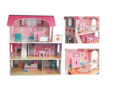 Lesena igralna hišica za lutke Milena 75cm