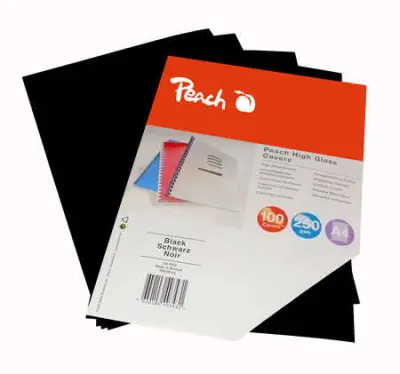 PLATNICA KARTON ČRNA  A4 250g 100/1  PEACH 510009