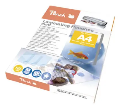 ŽEPKI ZA PLASTIFICIRANJE MAT A4 125um 100/1 PEACH 510621