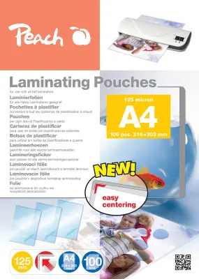 ŽEPKI ZA PLASTIFICIRANJE A4 125um 100/1 PEACH 510316