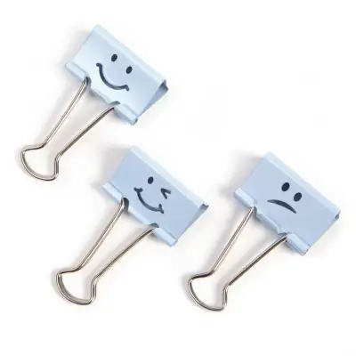 FOLDBACK SPONKE 19mm  SV.MODRE SMILEY 20/1 RAPESCO 1350