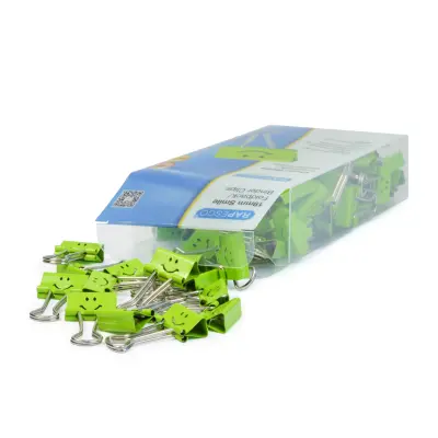 Foldback sponke 19mm  zelena Smiley 80/1 Rapesco 1423