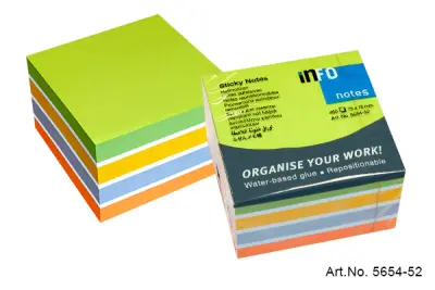 Kocka samolepilnih lističev 75 x 75 450l 5654-52 brilliant