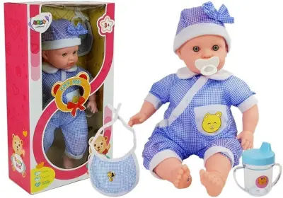 Punčka modra oblačila 45cm