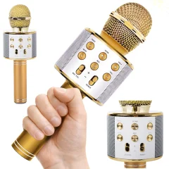 USB bluetooth karaoke brezžični mikrofon z zvočnikom FM radio