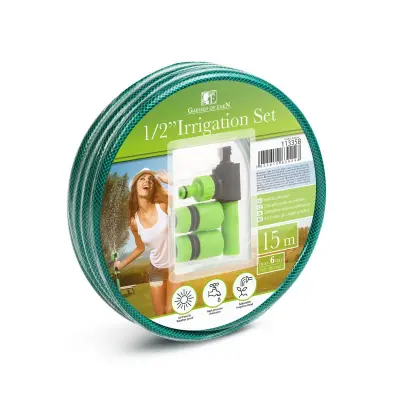 Garnitura vrtne cevi 15 m - zelena