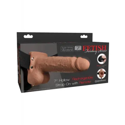 STRAP-ON FF Hollow Rechargeable Remote Tan 7"