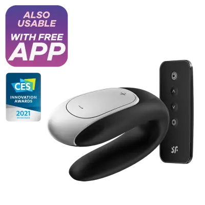 VIBRATOR ZA PARE Satisfyer Partner Double Fun Black