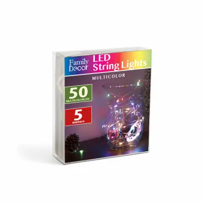 5m božično - novoletne micro LED lučke na baterije 3 x AA večbarvne