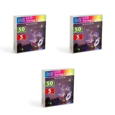 3x 50 LED 5m božično - novoletne micro LED lučke na baterije 3 x AA večbarvne