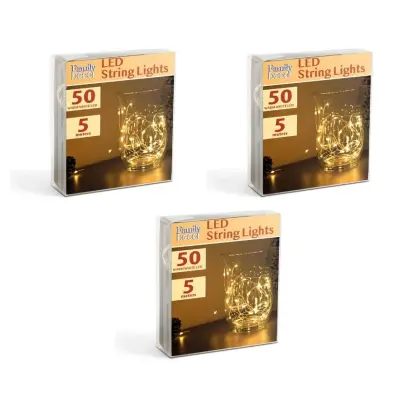 3x 50 LED 5m božično - novoletne micro LED lučke na baterije 3 x AA toplo bele