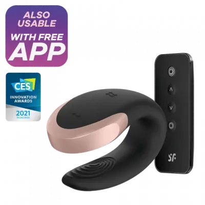 VIBRATOR ZA PARE Satisfyer Partner Double Love Black