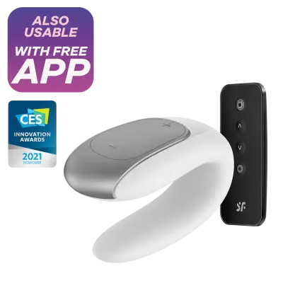 VIBRATOR ZA PARE Satisfyer Partner Double Fun White
