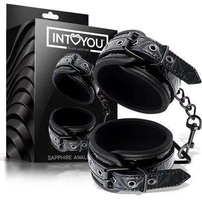 OKOVI ZA GLEŽNJE Sapphire Black Vegan Leather