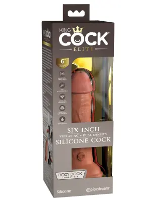 VIBRACIJSKI PENIS King Cock Elite 6 Tan