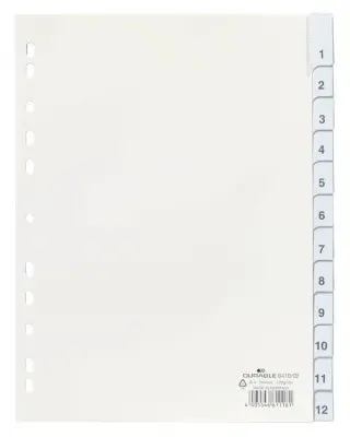 Durable Ločilni listi 1/12 beli (6410)