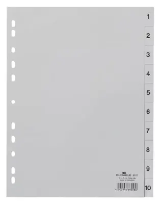Durable Ločilni listi A4 1-10 (6511)