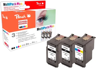 Črnilo Peach Canon PG-545XL/CL546XL 2 x črna 16ml, 1 x color 14 ml z nivojem črnila 320089