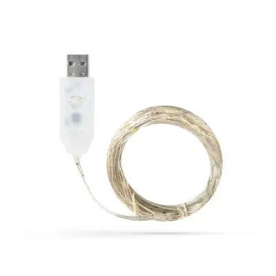 50 micro LED lučk 5m z USB napajanjem in 8 funkcijami toplo bele