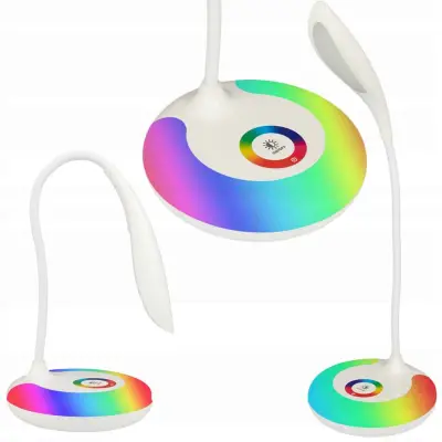 USB RGB LED namizna svetilka + bela 5500K z USB kablom