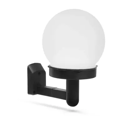 Stenska solarna svetilka v obliki krogle bela PVC 10 cm