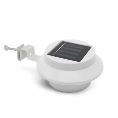 LED solarna svetilka za žleb / ograjo s 3 LED - bele barve