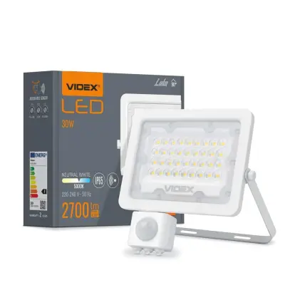 LED reflektor Luca 30W 2700lm 5000K s senzorjem gibanja IP65 vodotesen bel