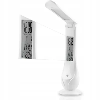 Namizna akumulatorska LED svetilka 4W 5000K z LCD zaslonom s prikazom ure, datuma in temperature
