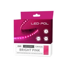 Barvni LED trak svetlo pink "BRIGHT PINK" 14,6w/m 12V IP20 5m