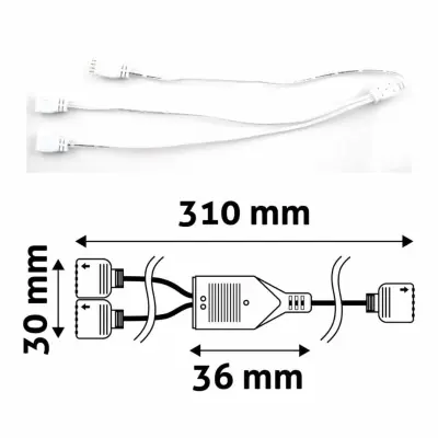 LED konektor za RGB LED trakove s kablom dvojni