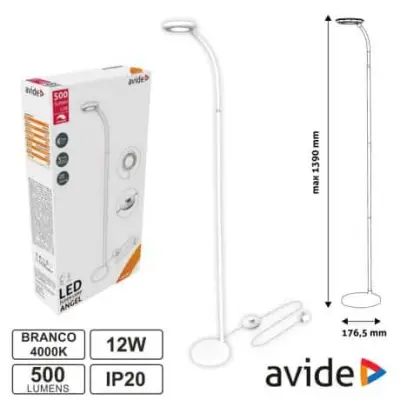 LED stoječa talna svetilka 12W nevtralno bela