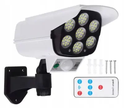 LED solarna svetilka v obliki kamere 77 LED 400lm 8W 6500K z daljincem