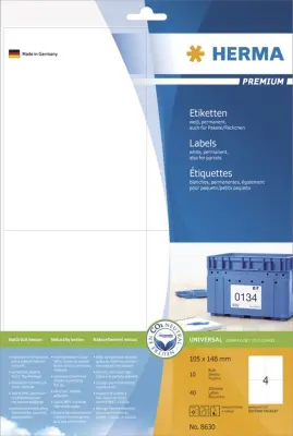 ETIKETE 105 x 148 mm 8630 SUPERPRINT HERMA 10/1