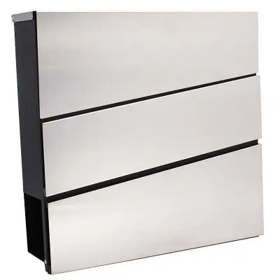 Poštni nabiralnik črn + inox 2
