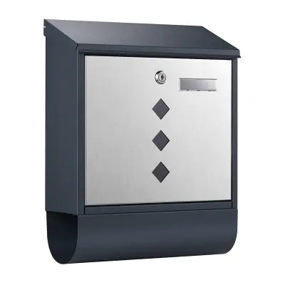 Poštni nabiralnik inox – antracit s predalom za časopis V36