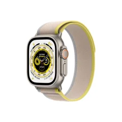 Apple Watch Ultra Cellular, 49mm Titanium Case with Yellow/Beige Trail Loop - S/MTrail loop