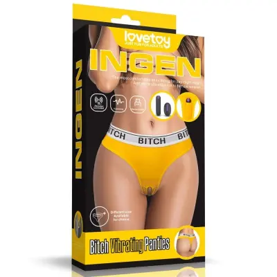 VIBRACIJSKE HLAČKE Lovetoy Ingen Bitch-rumena-XS/S