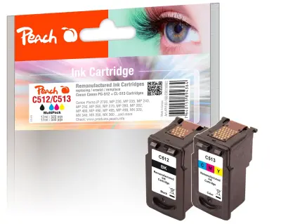 Črnilo Peach Canon PG-512/CL513 1 x črna 17ml,  1 x color 17ml 2/1 komplet 316602