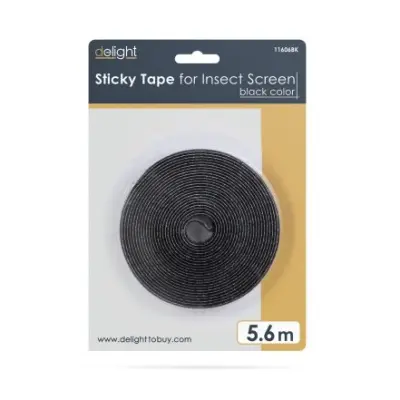 Trak za pritrjevanje komarnikov z ježki 5,6m črn